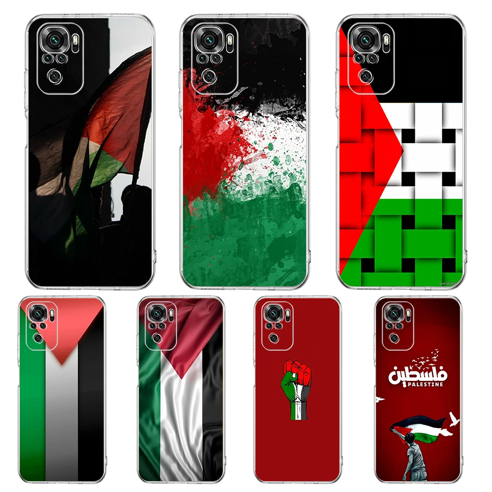 

Palestine Flag Transparent Phone Case for Redmi Note 11 11T 10S 8A 9A 9C 7 8 9 10 K40 4G Plus Pro 4G Soft Cover Shell Fundas Bag