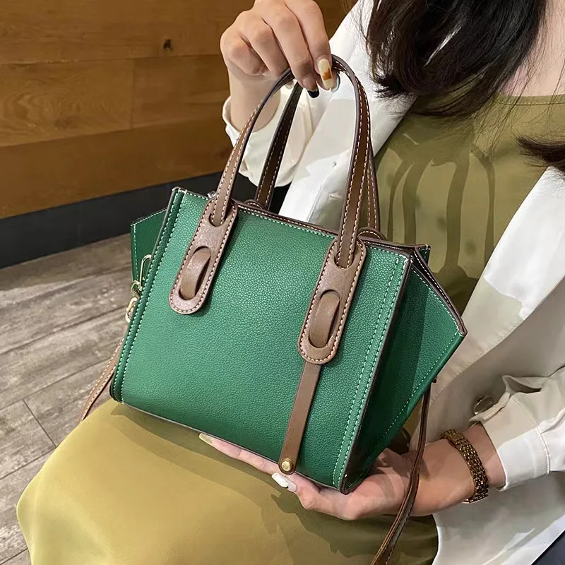 Retro women's bag Light luxury handbag retro texture shoulder bag niche crossbody bag