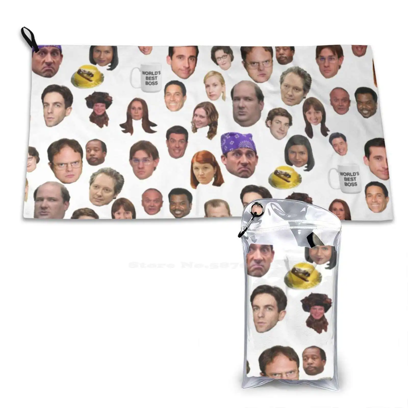 Офисное мягкое полотенце с повторяющимся принтом быстросохнущее пляжное