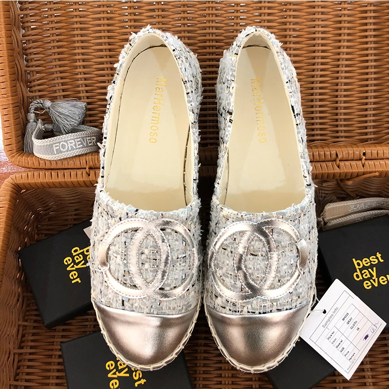 MarHermeoso Mixed Color Cloth & Pu Patchwork Espadrilles Casual Fisherman Shoes Outdoor Travel 2023 Autumn Winter Women's Flats