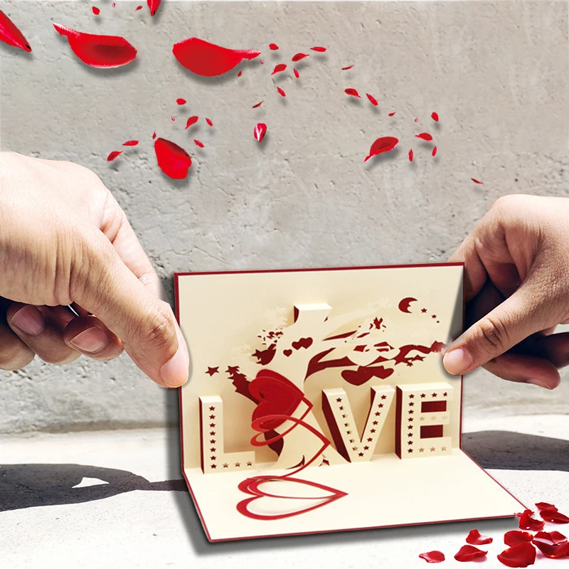 

Романтическая открытка с надписью Love 3D Pop-up Love Tree, поздравительная открытка на годовщину пары, бумажная открытка для свадебной вечеринки, открытки на день Святого Валентина