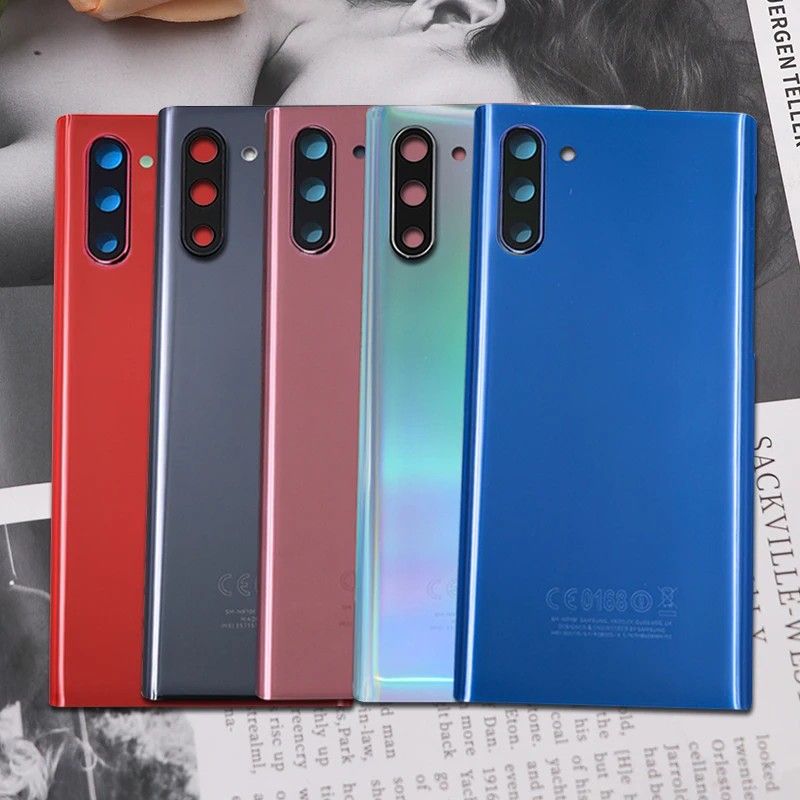 

Стеклянная панель для Samsung Galaxy Note10 N970F / Note 10 Plus N975F задняя крышка батарейного отсека Корпус сменный клей