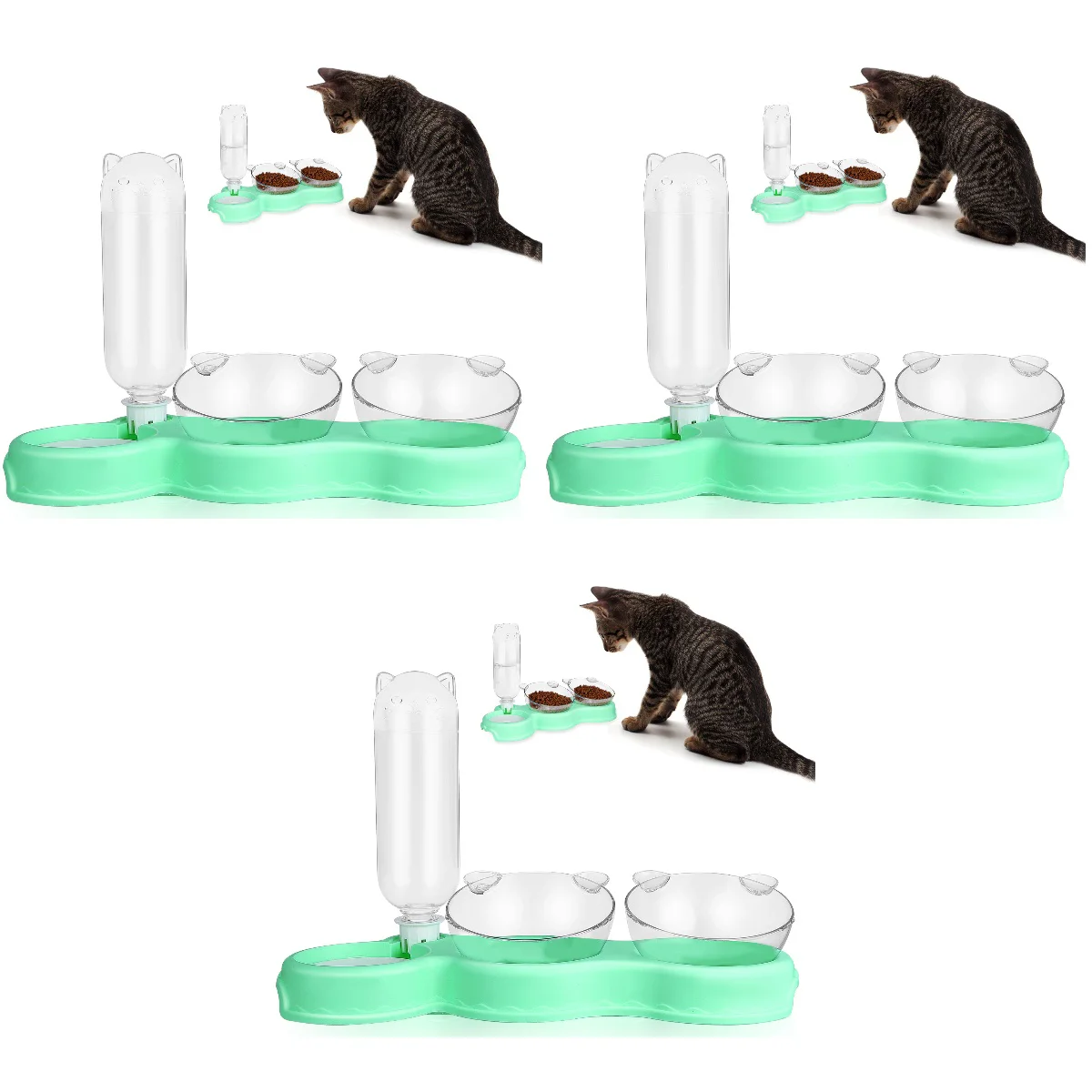 

3 Sets 3-In-1 Raised Cat and Bowls Bowls Bowls and Bowls Cat Bowls