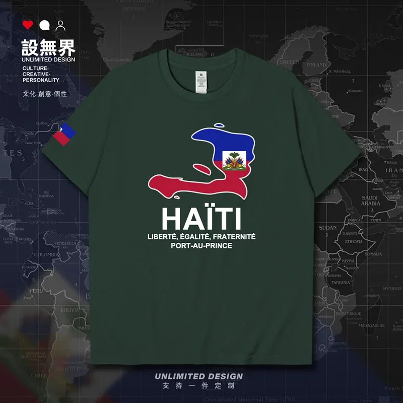 Мужская футболка Haiti Haitian Hayti Ayiti Map одежда для встреч трикотажные изделия новая