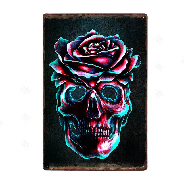 

Настенное украшение, Мексиканский череп, таблички, постер, украшение для бара, кафе, домашний декор, Оловянная картина