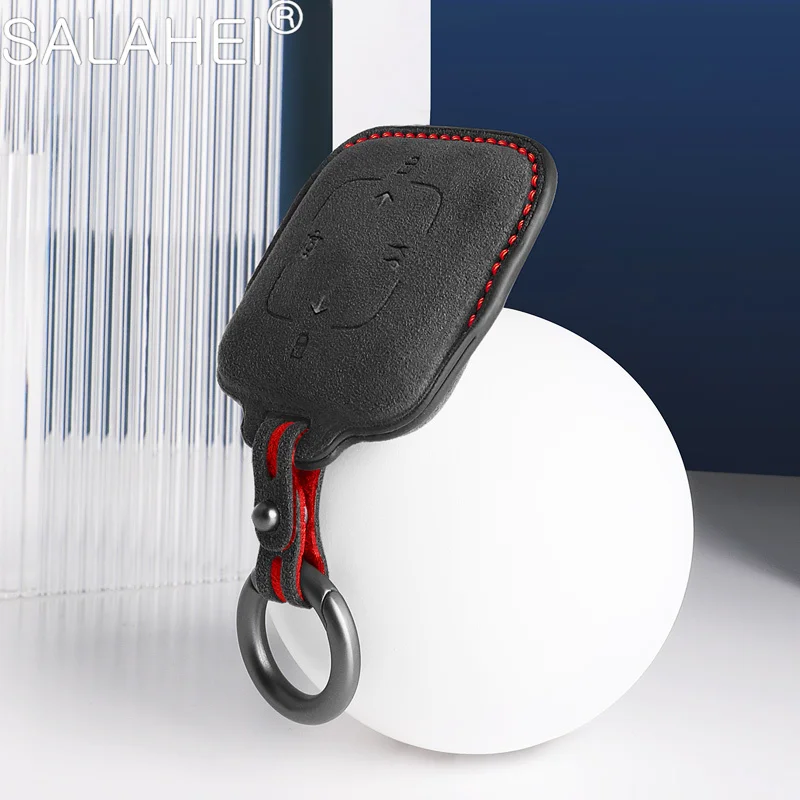 

Alcantara Suede Car Remote Key Case Cover Holder Protector Bag For ZEEKR 001 009 3D 2021 2022 2023 Keychain Accessories