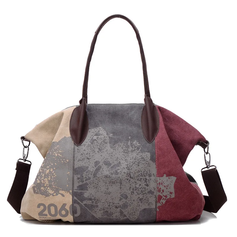 

New Women's Bag Canvas Shoulder Bag Messenger Bag Handbag Fashionable Large Capacity Retro Leisure Travel