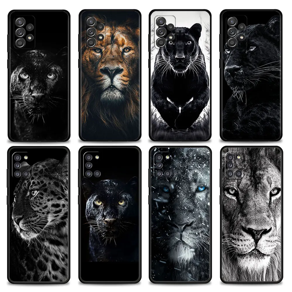 

Phone Bumper For Samsung Galaxy A12 A52 A51 A71 A32 A21s A02s A31 A72 Case Funda Coque African Leopard Lions Panther in Jungle