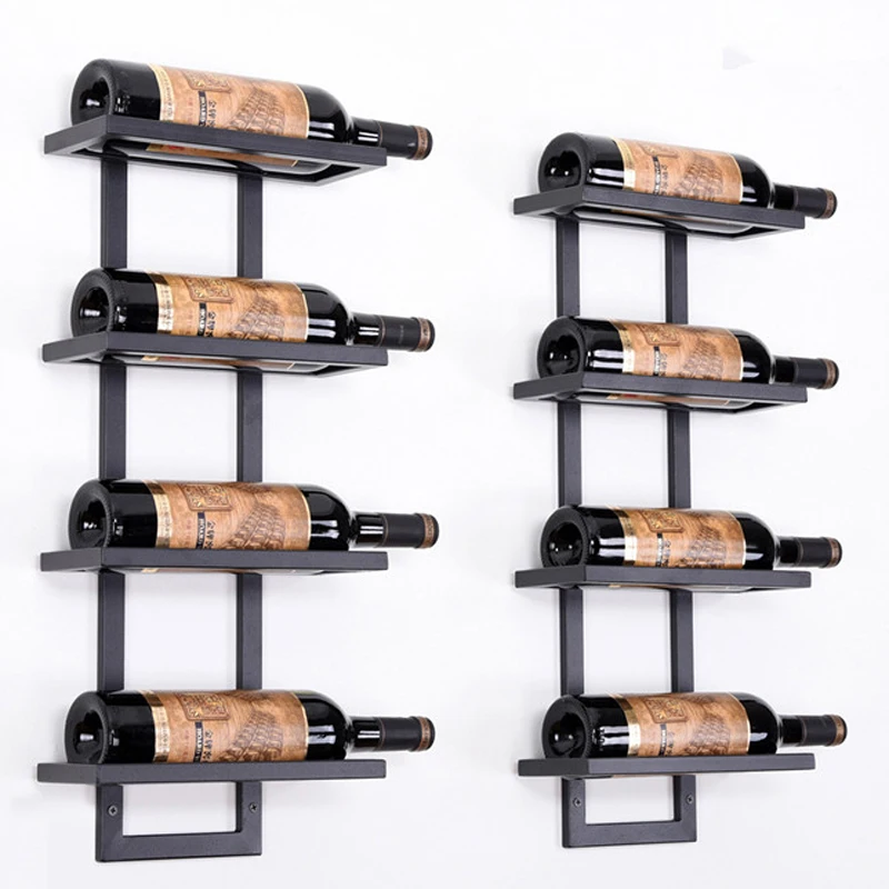 

Винная железная стойка для 4-8 бутылок, настенная подвесная креативная стандартная стойка, держатель для барного вина