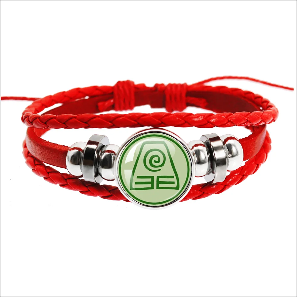 Браслет из кожаного шнура The Last Airbender Fire And Water Tribe элементы воды земли огня и