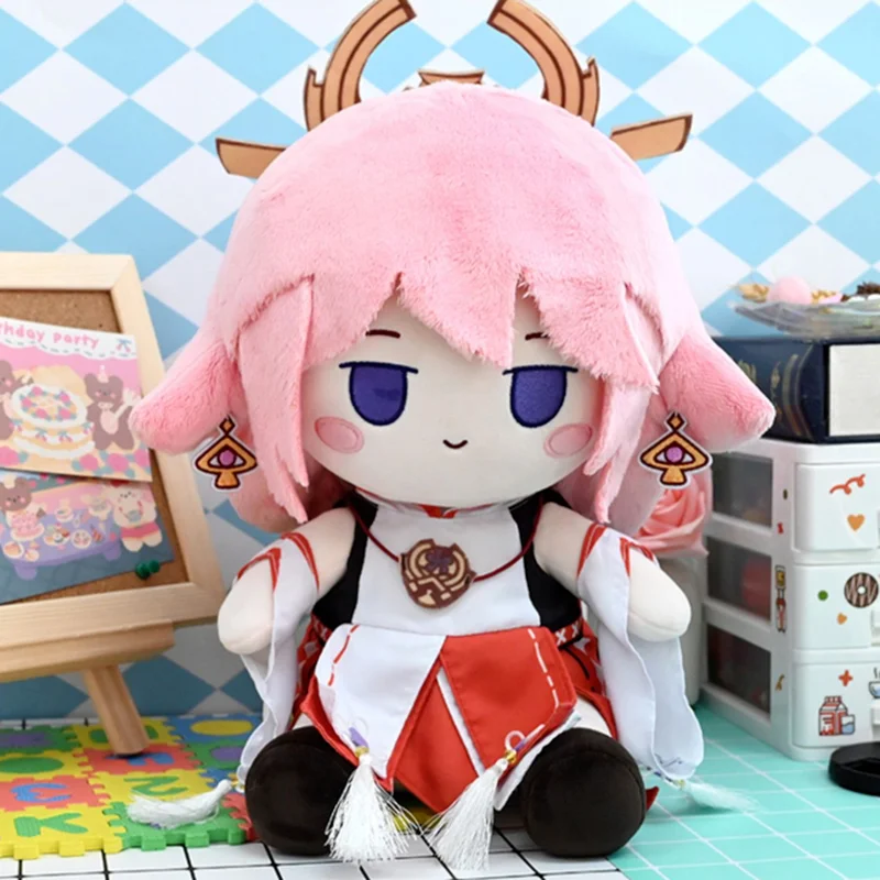 

30cm Genshin Impact Harakuro Girl Miss Fox Miyashi Sama Yae Miko Doll Plush Kawaii Anime Stuffed Dolls Cute Gifts for Kids