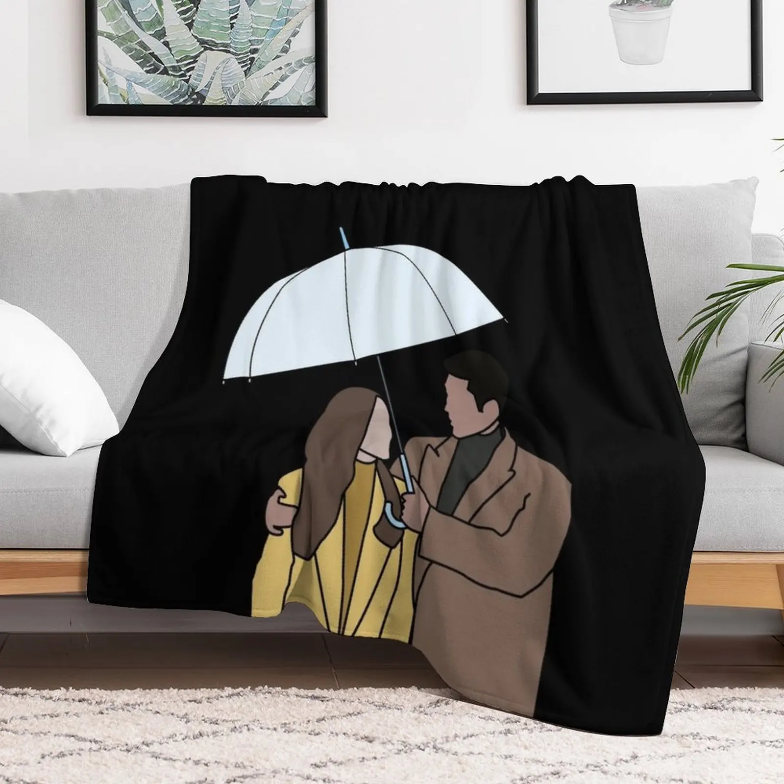 Crash Landing on you - Ri Jung Hyuk And Yoon Se-Ri Hyun Bin Son Ye-jin Зонтик сцены Плед одеяло аниме Одеяла