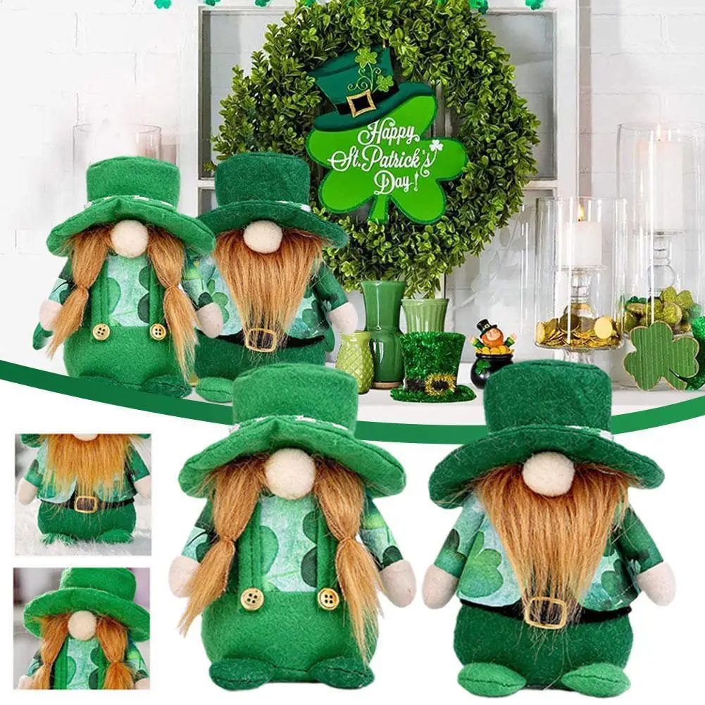 

St Patrick's Day Decoration Green Plush Gnome Party Gifts Saint Irish Decor Day Ornaments Irish Patrick Faceless R1e1