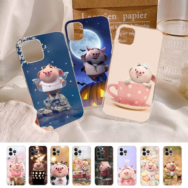 

Cute Pink Pig Phone Case Silicone Soft for iphone 14 13 12 11 Pro Mini XS MAX 8 7 6 Plus X XS XR Cover