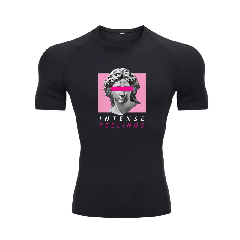 

Футболка мужская с надписью «интенсивные чувства», модная тенниска в стиле хип-хоп, дышащая футболка, повседневная майка, хлопковая одежда