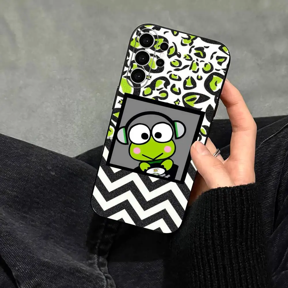 Фото Чехол C-Cute Keroppi для телефонов Samsung S25, S24, S21, S22, S23, S30, Ultra, S20, Plus, Fe, Note, 10, 9, 5G, черный №4