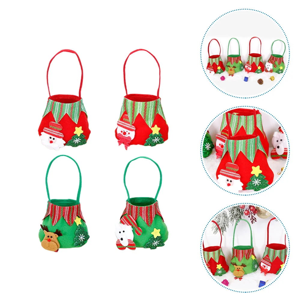 

Bag Christmas Gift Bagscandy Party Treat Pouches Storage Wrapping Pouch Reusable Tote Holder Favors Packing Apple Holiday Cookie