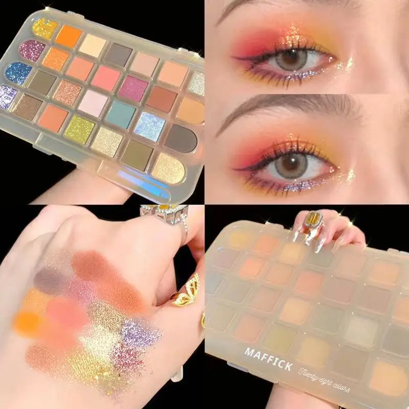 

28 Color Metallic Diamond Eyeshadow Palette Shimmer Matte Glitter Eyeshadow Pallete Pigmented Makeup Palette Cosmetic