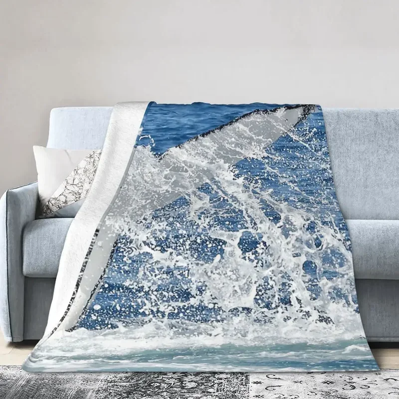 Одеяло с рисунком Кита и хвоста мягкое теплое Фланелевое покрывало распылителем