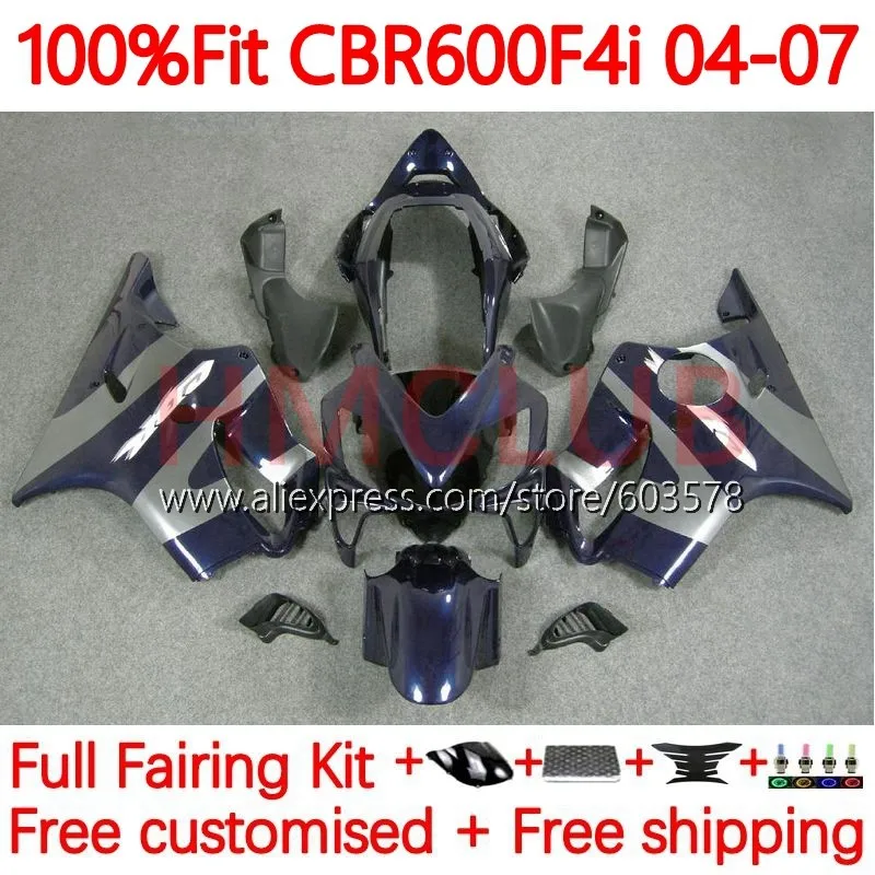 

Injection Body For HONDA CBR600 CBR 600 F4i 600F4i 600CC 04 05 06 07 CBR600F4i 2004 2005 2006 2007 Fairing 138No.41 grey blue