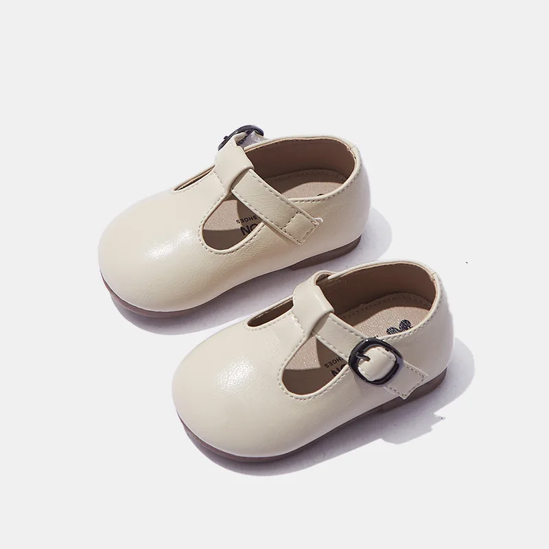 

0-3 Years Toddler Shoes Buckle Soft Bottom Children's Princess Shoes Non-Slip Spring Baby Leather Shoes