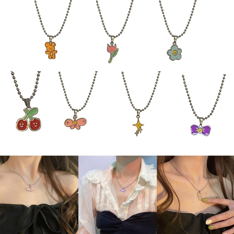 

Bear Pendant Necklace for Women Punk Korean Charm Aesthetic Necklace DropShip
