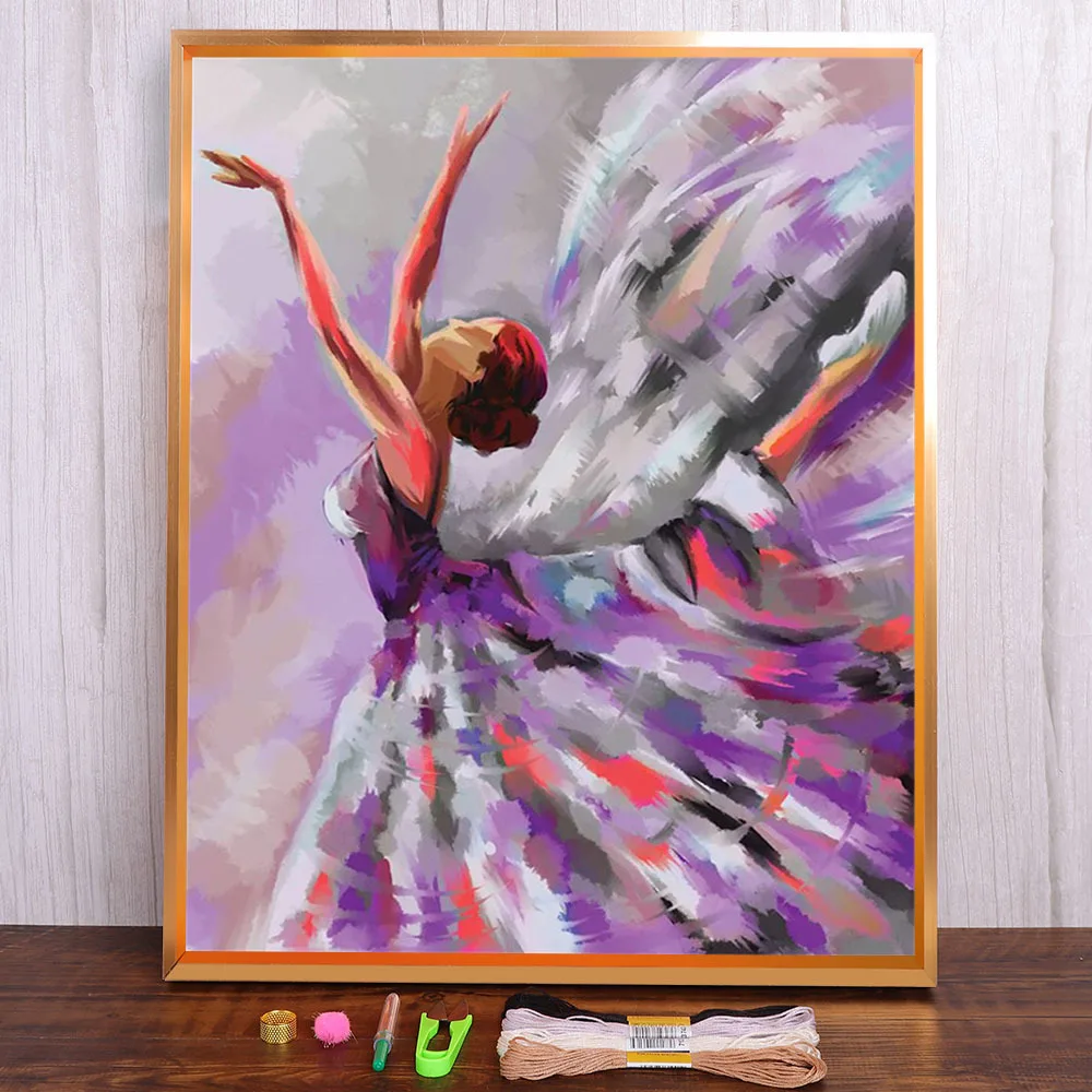 

Ballet Girl Fairy Ange Printed Fabric 11CT Cross-Stitch Full Kit Embroidery DMC Threads Sewing Handicraft Craft Promotions