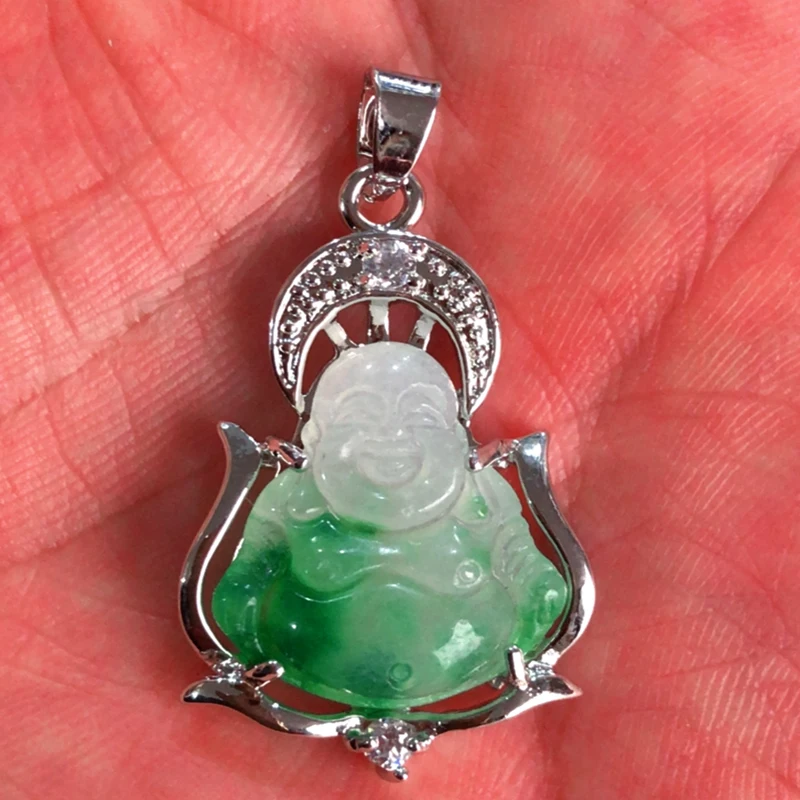 

Unsex New design silver plated with crystal jades pendant and charm