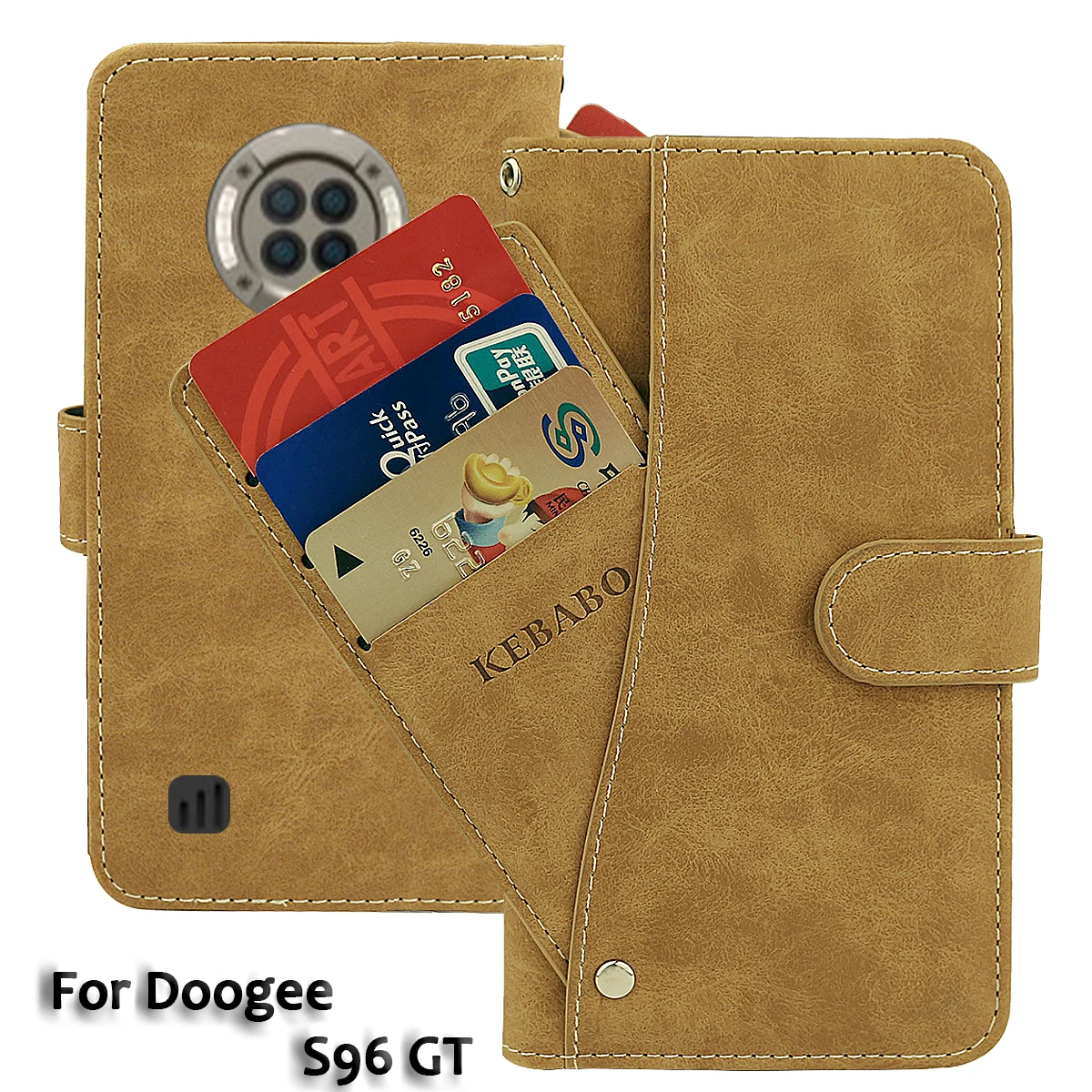 

Vintage Leather Wallet Doogee S96 GT Case 6.22" Flip Luxury Card Slots Cover Magnet Phone Protective Cases Bags