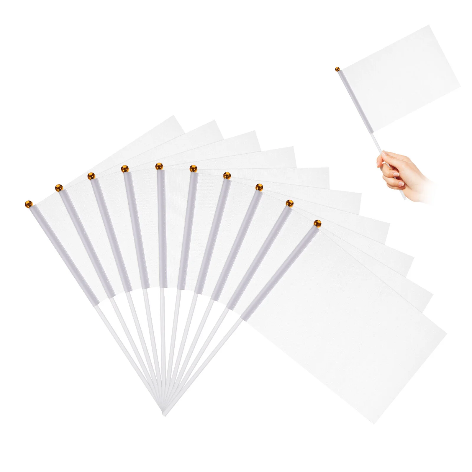 

24pcs White Flags Hand Held Flags Hand Waving Referee Flags Yard Lawn Marking Flags (White)