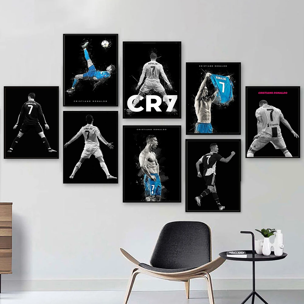 

Famous Football Star Soccer Player Canvas Posters and Prints Cristiano Ronaldo Wall Art Picture for Living Room Home Decor Print