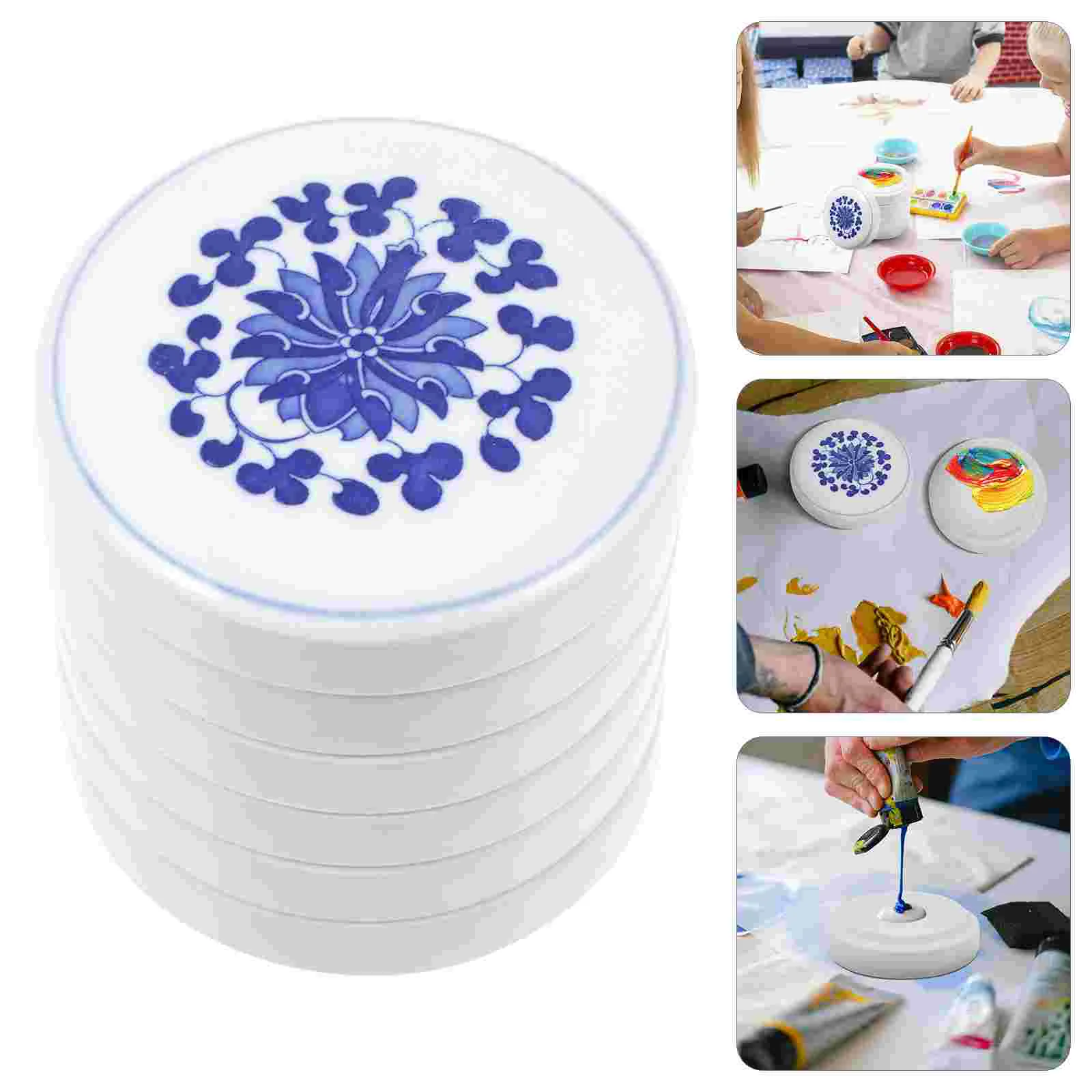 

1 Set of Practical Ceramic Calligraphy Brush Trays Gouache Color Mixing Tray