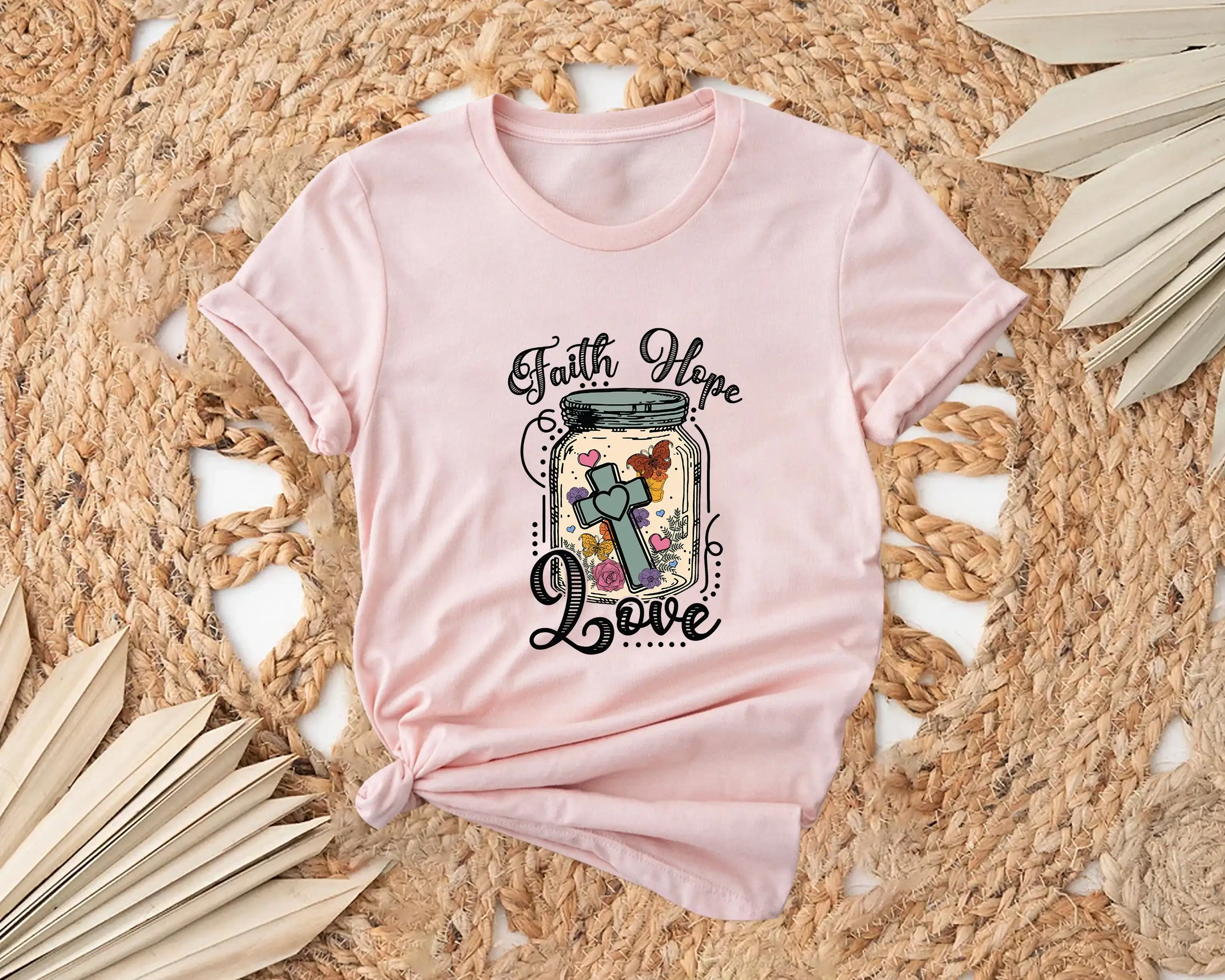 Футболка Вера надежда любовь Джессис христианская одежда религиозная для креста