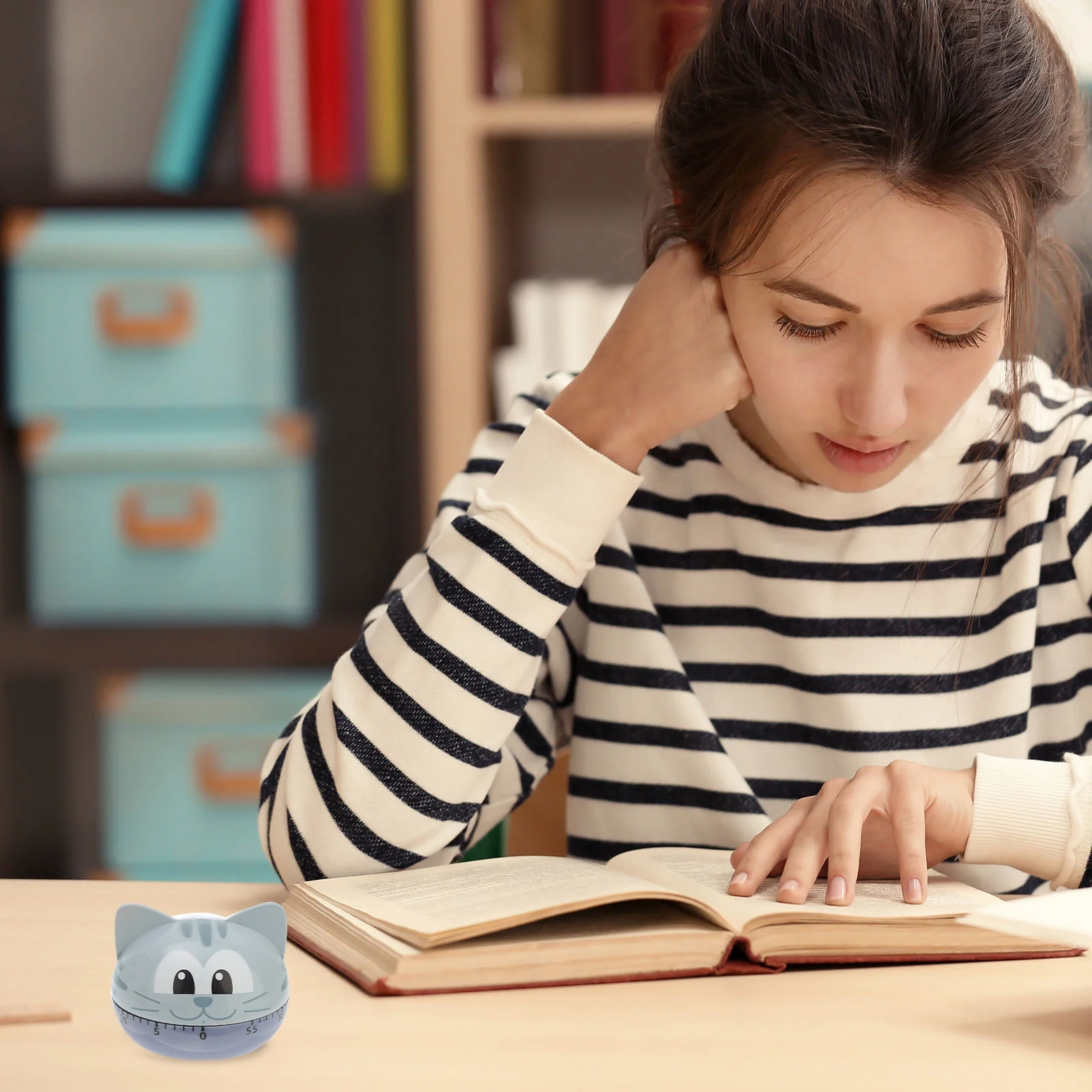 

LCD Digital Kitchen Timer Cartoon Cat Electronic Timer Timer Household Timer Magnetic Countup Countdown Timers for Kids