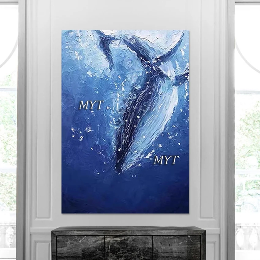3D животное современное искусство холст картина без рамки киты в глубоком море