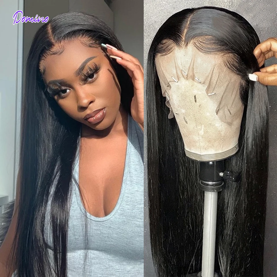 Brazilian Bone Straight Lace Frontal Wigs Human Hair 13X4 Transparent Lace Front Closure Wigs For Black Women Remy Hair Lace Wig