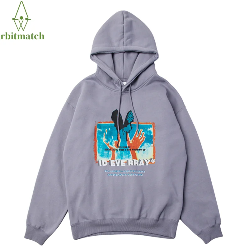 

Толстовка мужская с принтом бабочки, 2021 хлопок, оверсайз