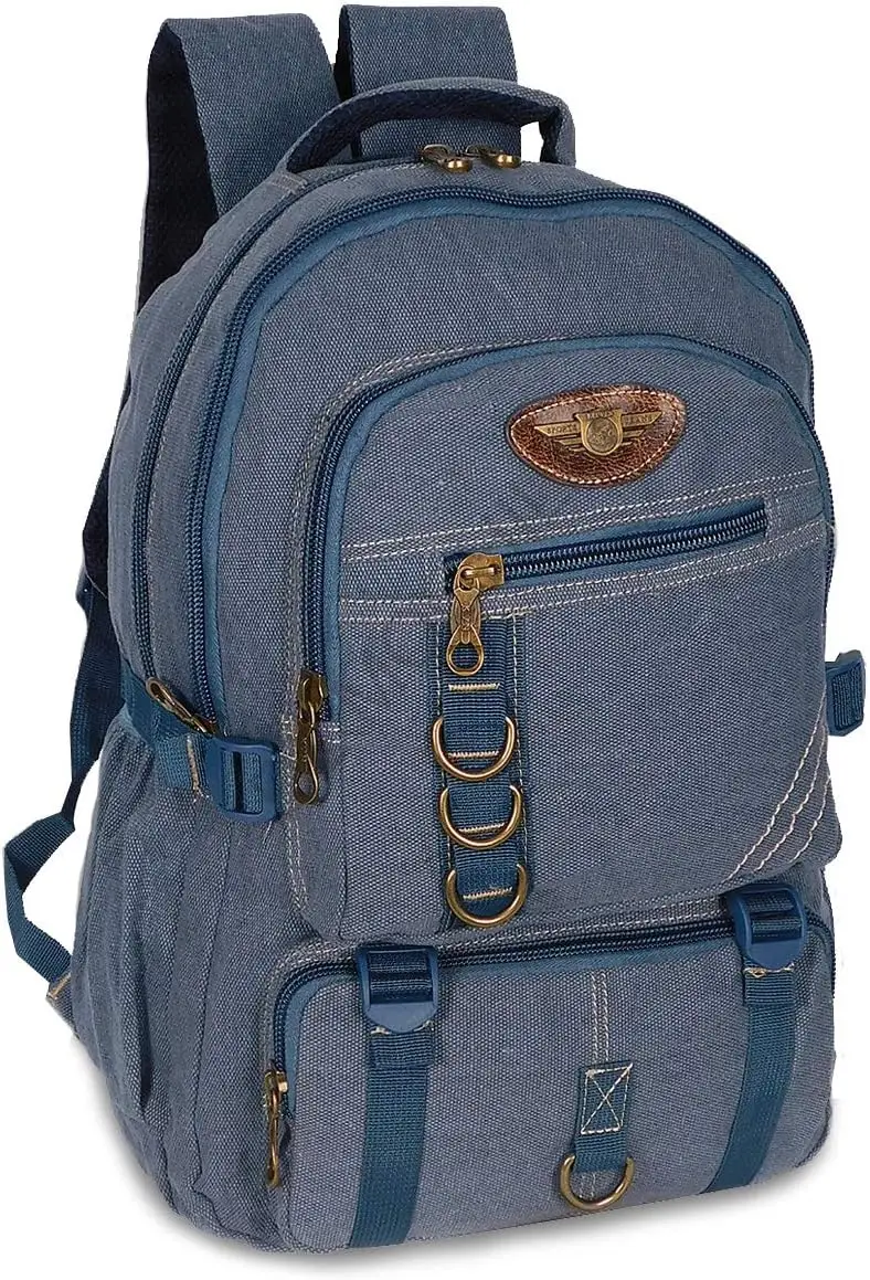 

2023 bolsa para notebook Mochila Escolar Masculina Reforçada De Lona Feminina Notebook 4 Cores (B Azul)