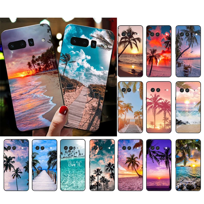 

Summer Beach Sea Palm Tree Phone Case for Google Pixel 7 Pro 7 7A 6A 6 Pro 5A 4A 3A Pixel 4 XL Pixel 5 6 4 3 XL 3A XL 2 XL Funda