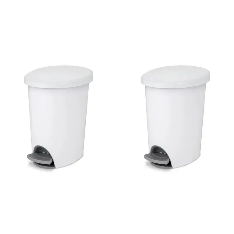 

Gal. Ultra™ StepOn Wastebasket Plastic, White, Set of 2 Kitchen sink filter для кухни полезные вещи Cockta