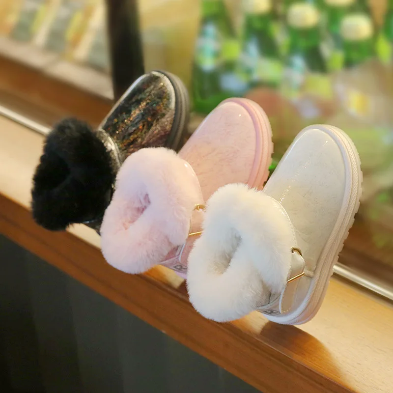 

2023 модная теплая плюшевая детская повседневная обувь, детские зимние ботинки для мальчиков и девочек, детская зимняя обувь, водонепроницае...