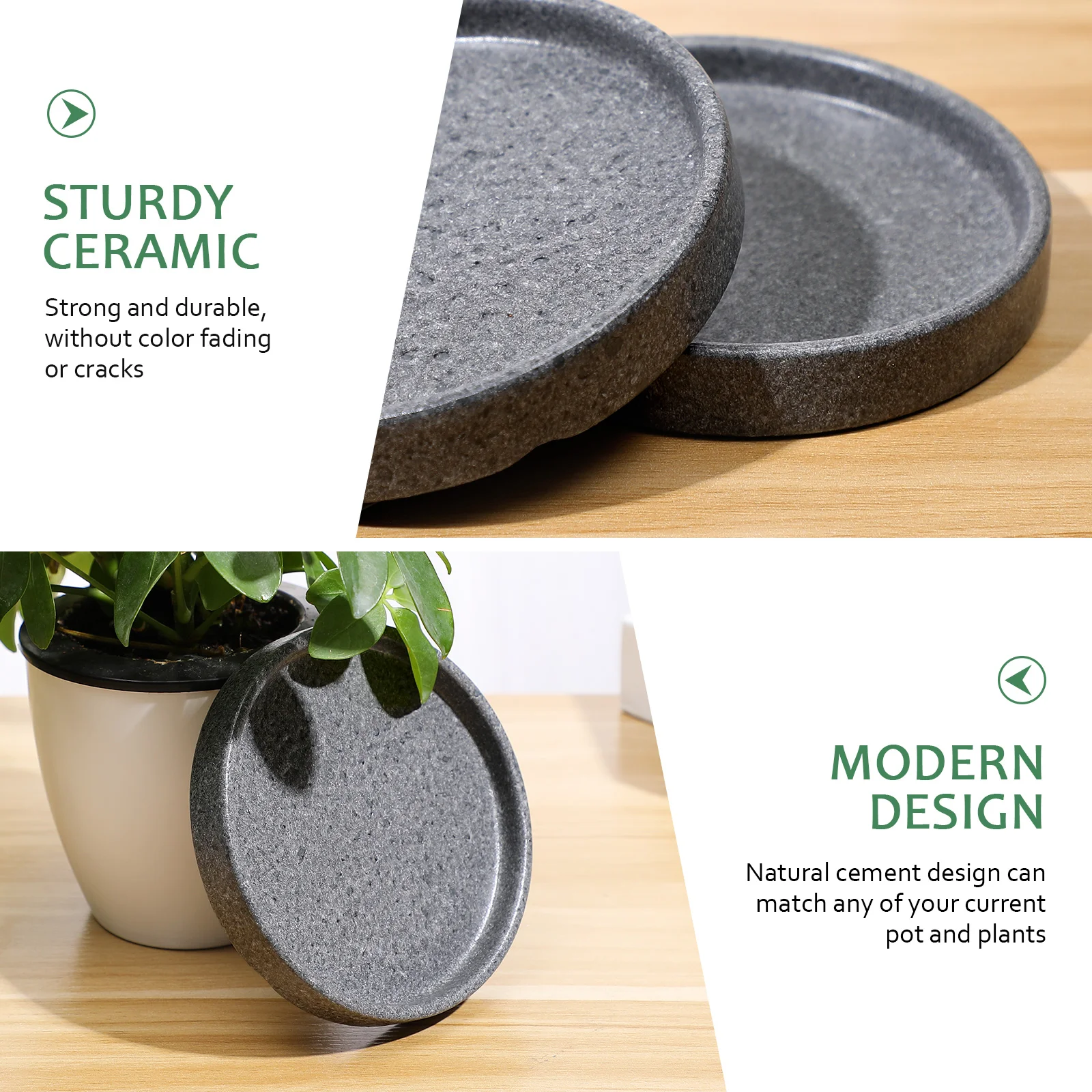 

2 шт., керамический поднос для цветочного горшка, 11,5x11,5x1,5 см