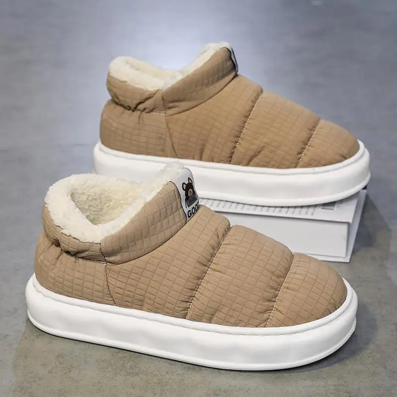 Cotton-padded Shoes Men's Winter 2024 New Lazy Slip-on Thick Bottom Non-Slip Waterproof Fleece-lined Warm Thickened Bread