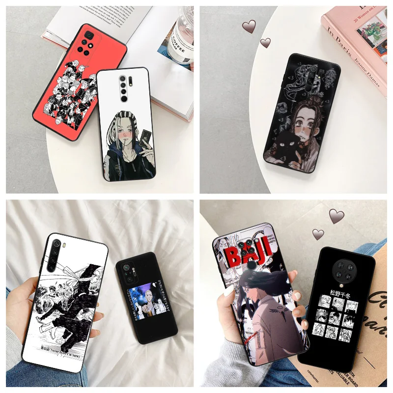

Tokyo Revengers Silicone Black Phone Cases for Redmi Note 9 9T 9S 8T 7 8 Pro 6 6A 8A 7A 9A 9C 9i K40 K40S Soft Cover