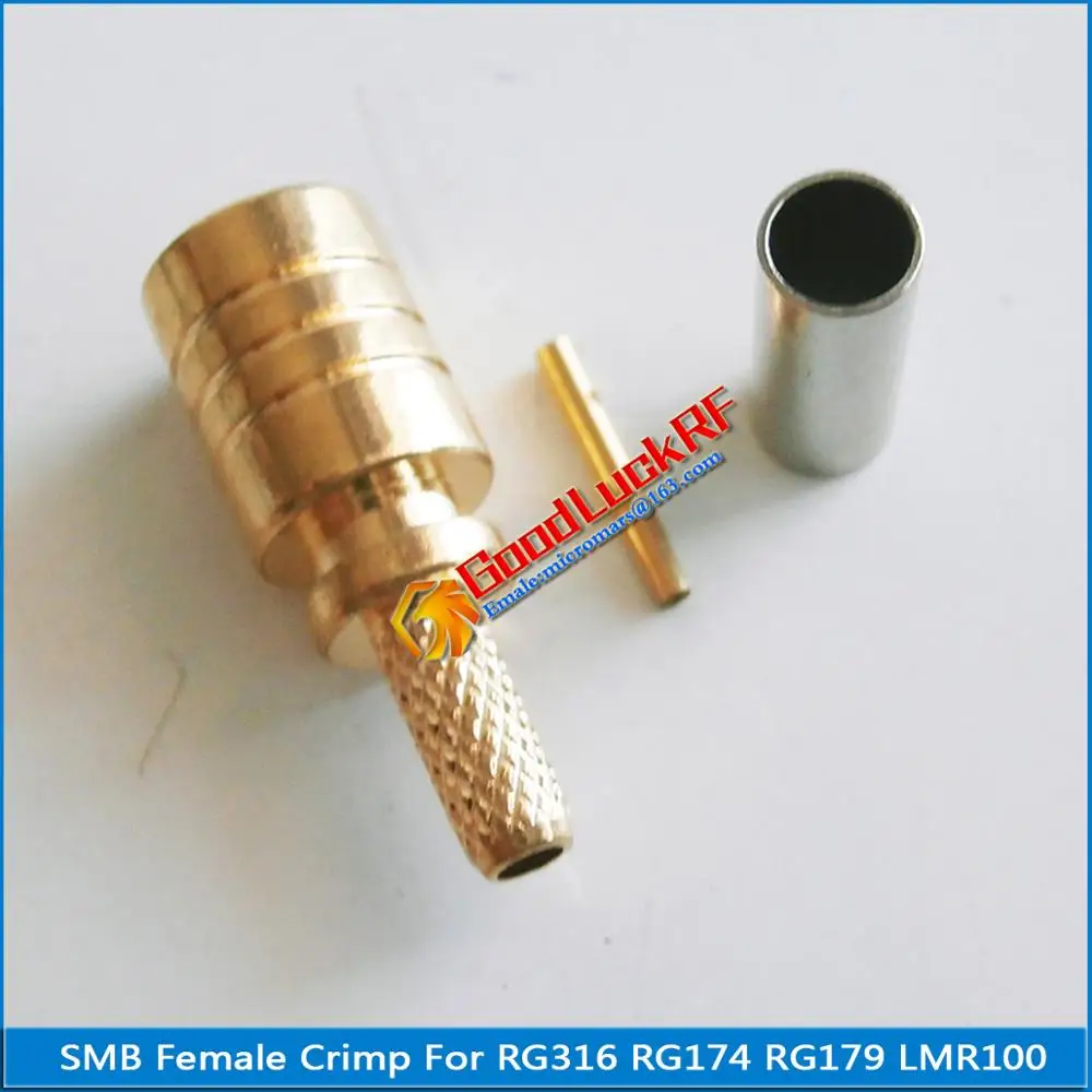 

1X Pcs High-quality RF Connector SMB Female Jack Crimp for RG316 RG174 RG179LMR100 Cable Plug Coaxial GOLD Plated