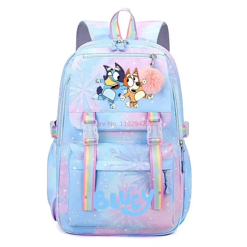 Рюкзак для начальной школы Lovely Bluey Модный вместительный Повседневный ранец