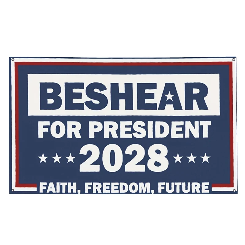 Фото Большой флаг-баннер BESHEAR для политической кампании президента 2028 года, декоративный реквизит для выборов, фон, плакат 60x90 см №3