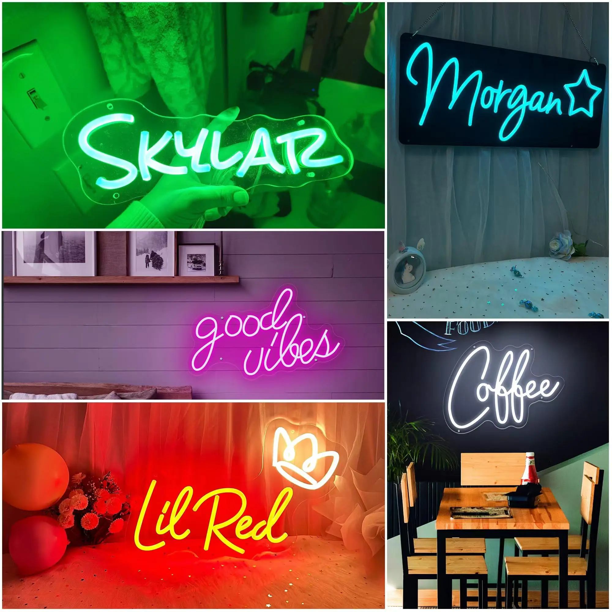 Фото Персонализированная неоновая светодиодная вывеска, многоэтажный тематический макет, неоновая вывеска на заказ для дня рождения, вечеринки, спальни, бара, сада, украшения стены, неоновый №5