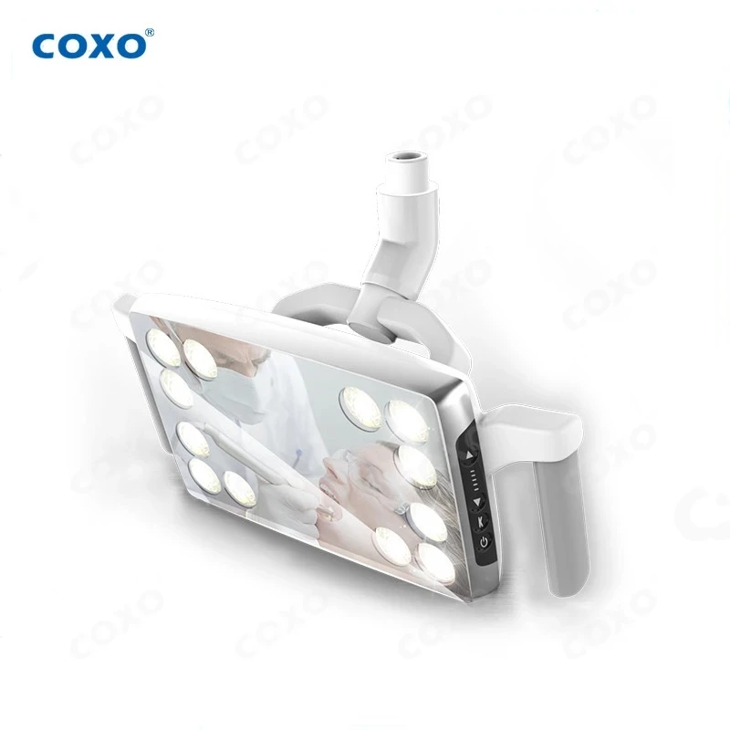 

COXO LED Dental Lamp 249 12 LEDS High Power Shadowless Lamp WIth Mirror 4 Colors Light High Quality