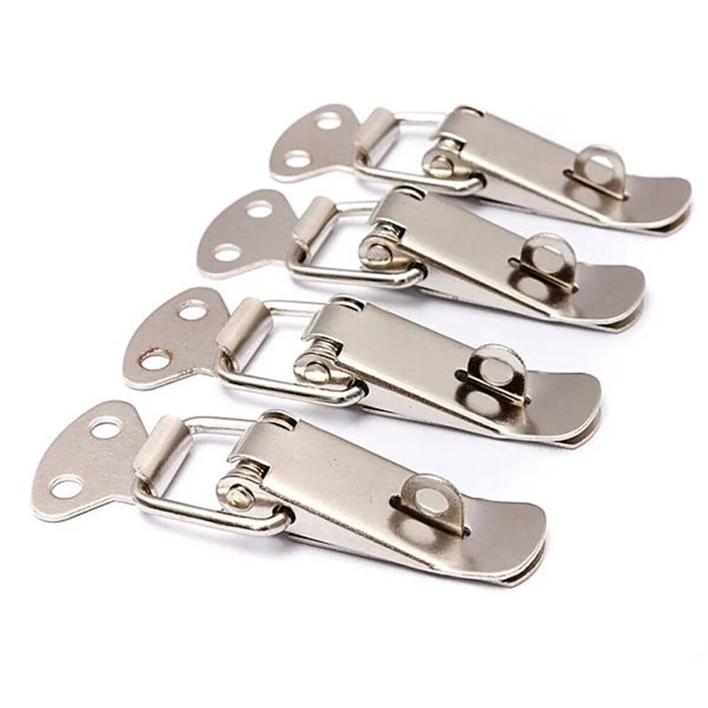 

4pc Latch Catch Stainless Steel Cabinet Boxes Handle Toggle Lock Clamp Hasp Door Hardware For Home Improvement
